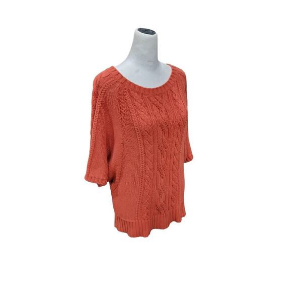 LOFT Women's Cable Knit Dolman Sleeve Pullover Sweater Size Medium - Picture 4 of 11